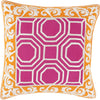 Orange, Magenta, Ivory / Down Feather / 18" x 18"