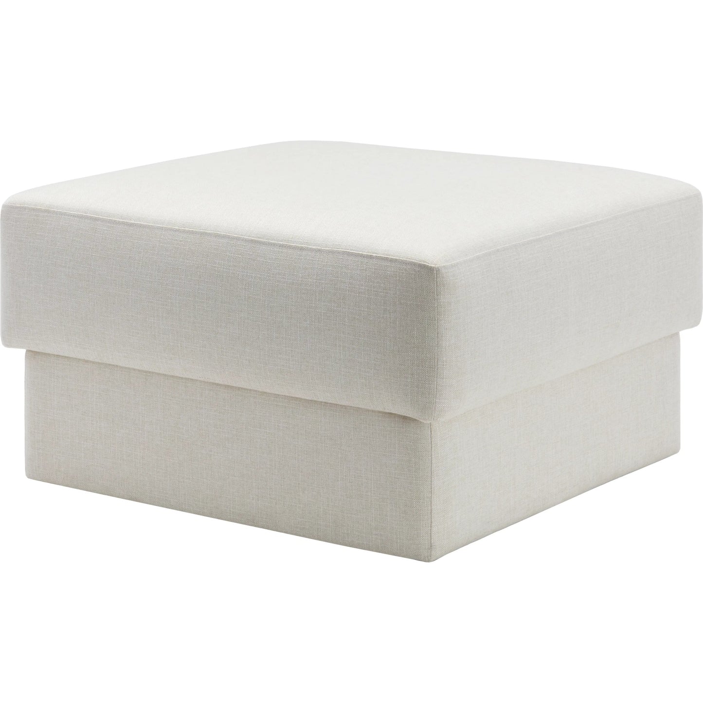 001 SI-2258132 | Primary Silo | Beldon Large Ottoman by Surya in clear, off-white. Made from polyester, plywood, foam, dacron in a transitional style.