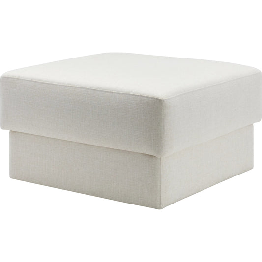 Beldon Ottoman by Surya in white. Made from polyester, plywood, foam, dacron in a unique style.