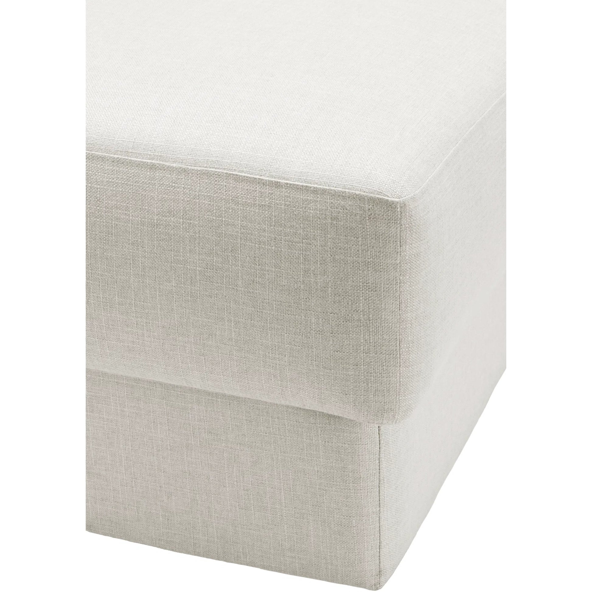 Beldon Large Ottoman by Surya in clear, off-white. Made from polyester, plywood, foam, dacron in a transitional style.