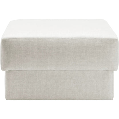 Beldon Large Ottoman by Surya in clear, off-white. Made from polyester, plywood, foam, dacron in a transitional style.