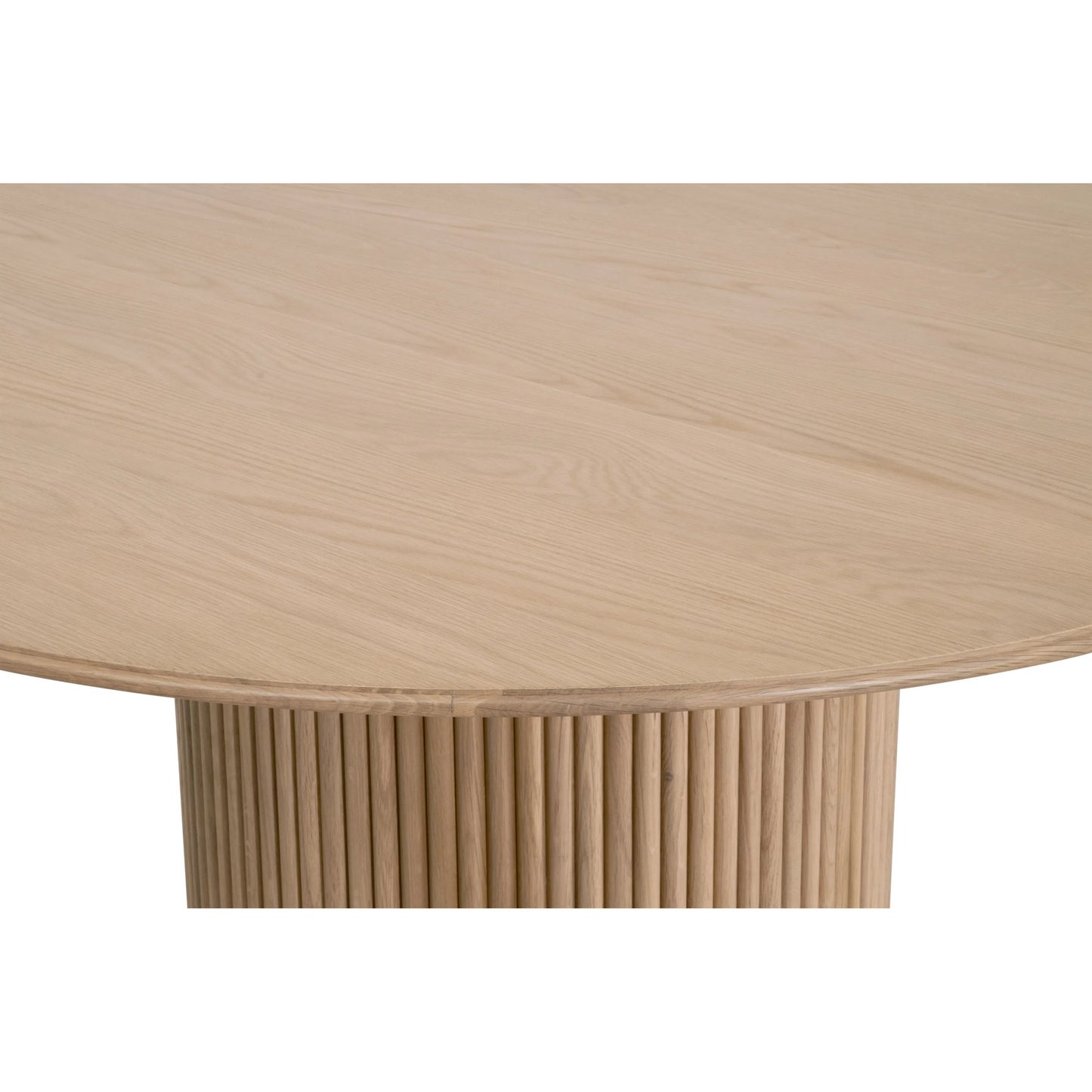 003 SI-2292619 | Closeup | Belfast Dining Table by Essentials For Living in natural oak. Made from solid oak wood, oak veneer, mdf, plywood in a transitional style.