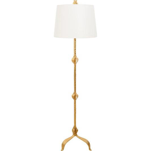 Belinda Three Leg Iron Floor Lamp by Worlds Away in gold leaf. Made from unique in a modern style.