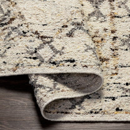 Bremen Rug - 29467 by Surya in cream, gray, charcoal, black, brown, yellow. Made from 100% wool in a unique style.