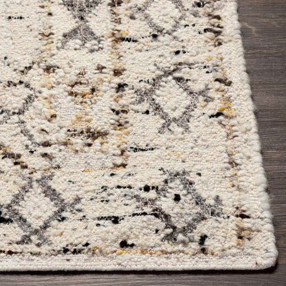 Bremen Rug - 29467 by Surya in cream, gray, charcoal, black, brown, yellow. Made from 100% wool in a unique style.