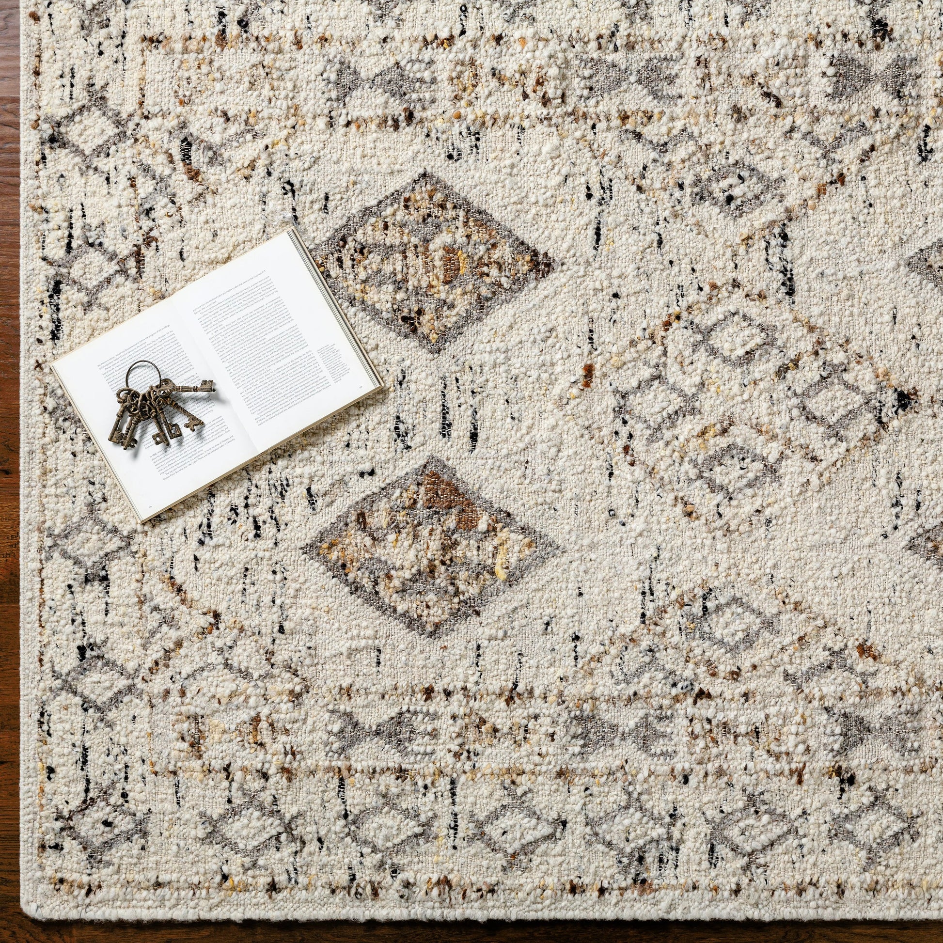 Bremen Rug - 29467 by Surya in cream, gray, charcoal, black, brown, yellow. Made from 100% wool in a unique style.