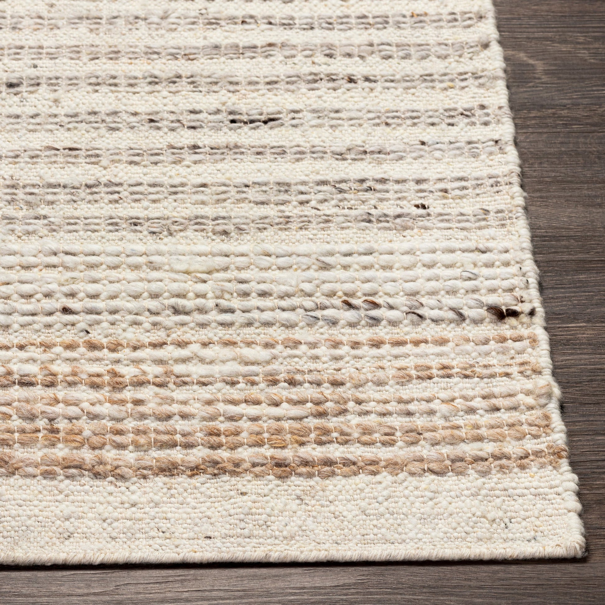 Bremen Rug by Surya in cream, light slate, light beige, brown. Made from 100% wool in a modern style.