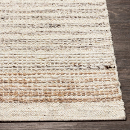 Bremen Rug by Surya in cream, light slate, light beige, brown. Made from 100% wool in a modern style.