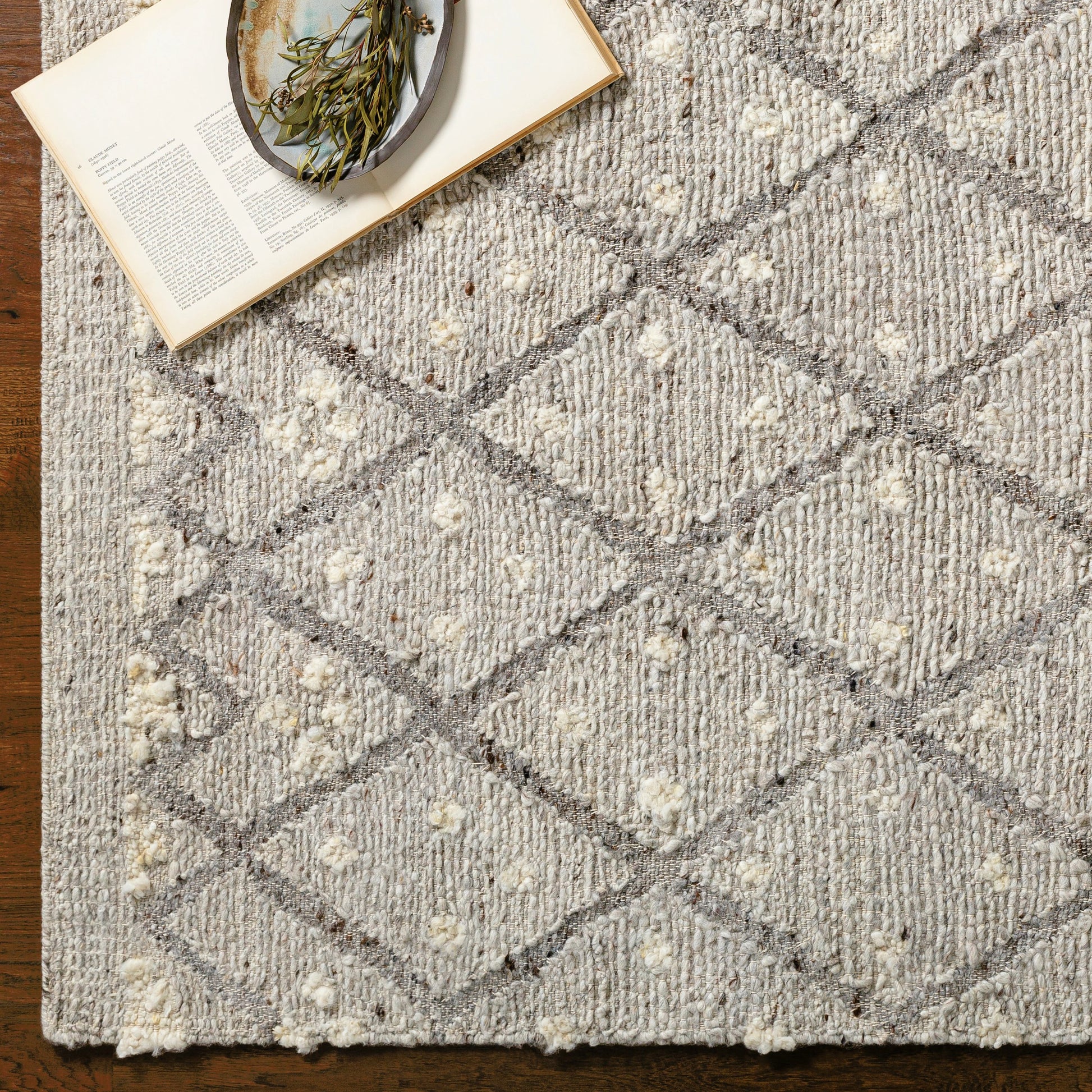 Bremen Rug - 29472 by Surya in light slate, cream, gray, charcoal, brown. Made from 100% wool in a unique style.