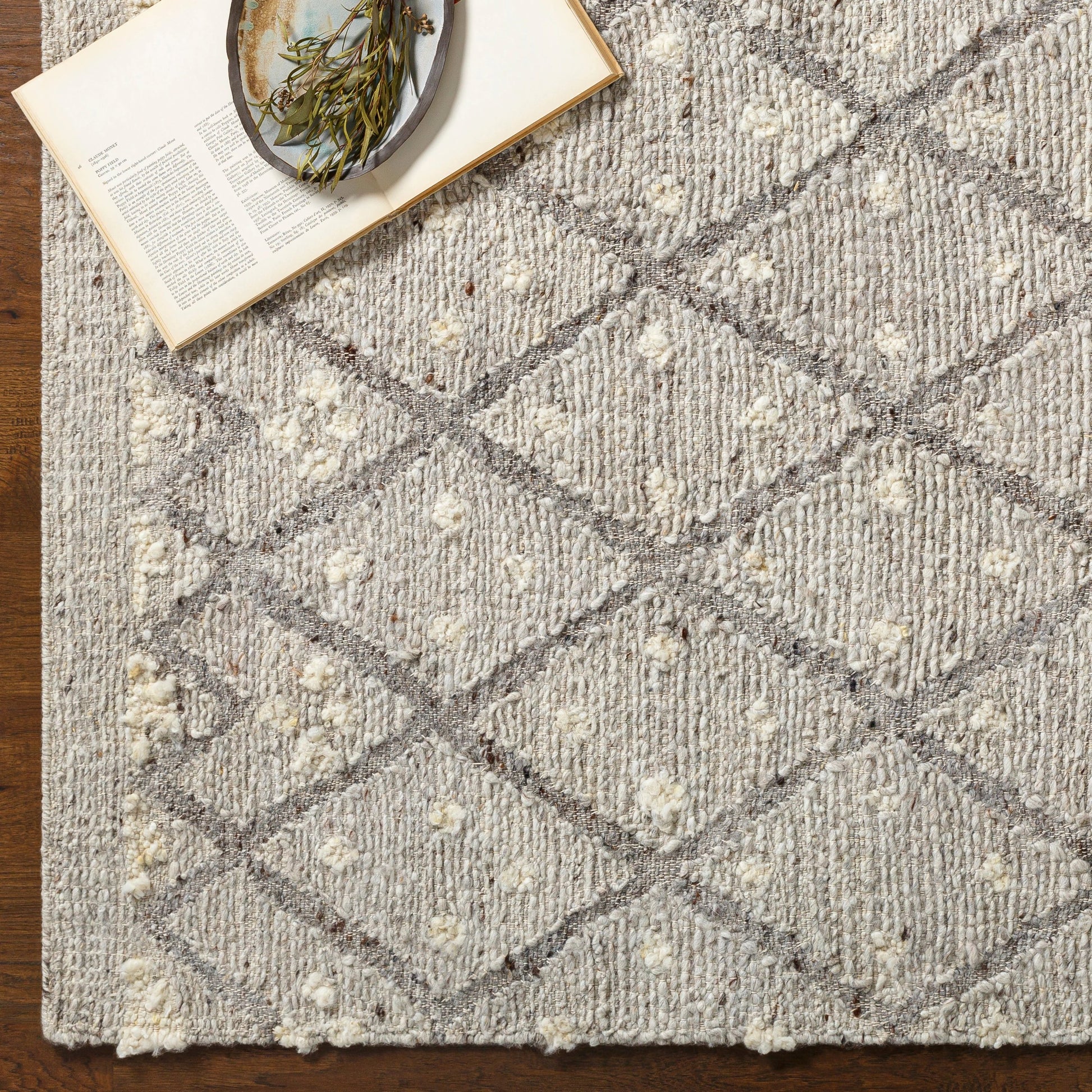 Bremen Rug - 29472 by Surya in light slate, cream, gray, charcoal, brown. Made from 100% wool in a unique style.