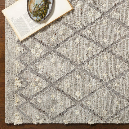 Bremen Rug - 29472 by Surya in light slate, cream, gray, charcoal, brown. Made from 100% wool in a unique style.