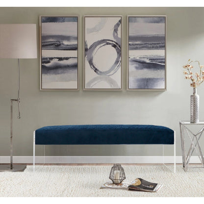 Tribecca Bench by Pasargad Home. Made from acrylic, velvet in a modern style.