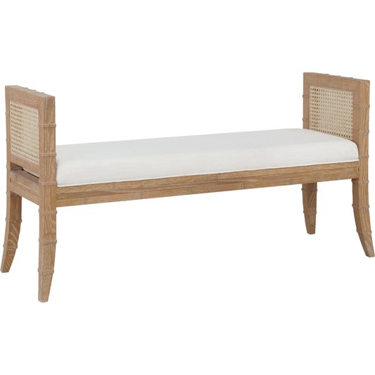 Benedict Square Edge Bamboo Detail Bench by Worlds Away. Made from unique in a cottage & farmhouse style.
