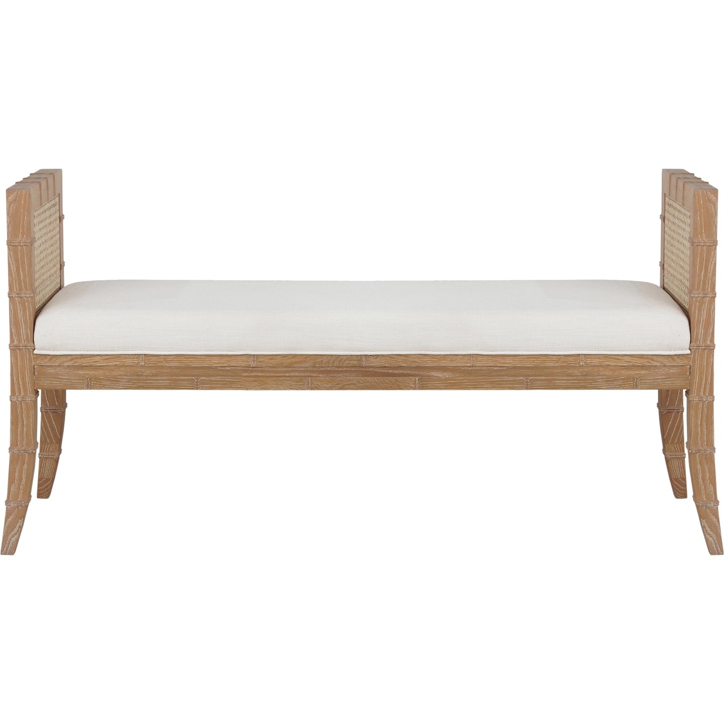 003 SI-2106299 | Additional Silo | Benedict Square Edge Bamboo Detail Bench by Worlds Away. Made from unique in a cottage & farmhouse style.