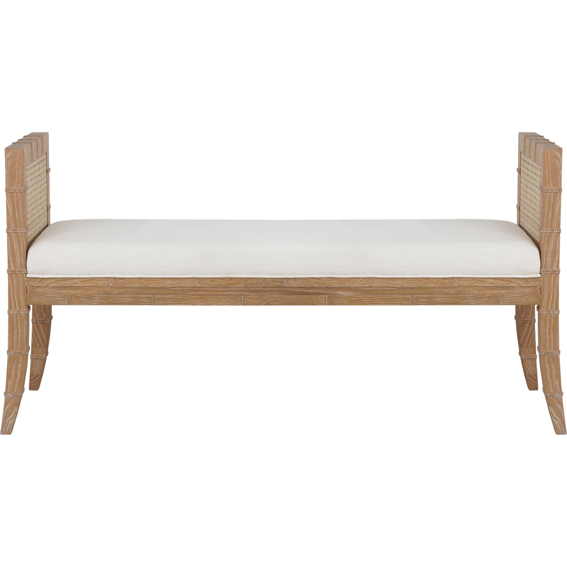 Benedict Square Edge Bamboo Detail Bench by Worlds Away. Made from unique in a cottage & farmhouse style.