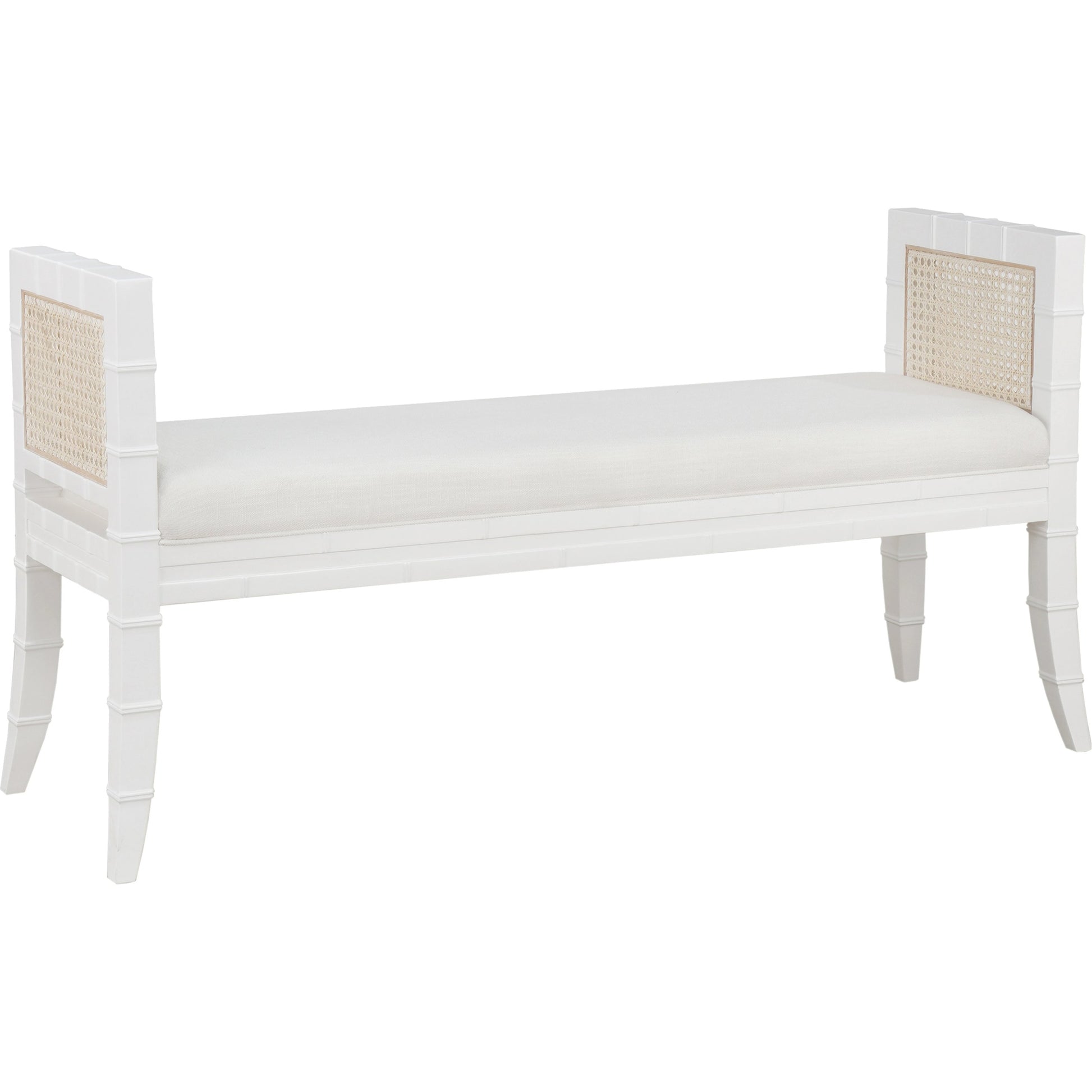 Benedict Square Edge Bamboo Detail Bench by Worlds Away. Made from unique in a cottage & farmhouse style.
