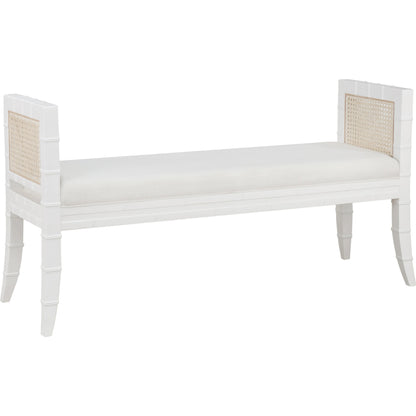 Benedict Square Edge Bamboo Detail Bench by Worlds Away. Made from unique in a cottage & farmhouse style.