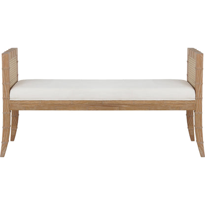 Benedict Square Edge Bamboo Detail Bench by Worlds Away. Made from unique in a cottage & farmhouse style.