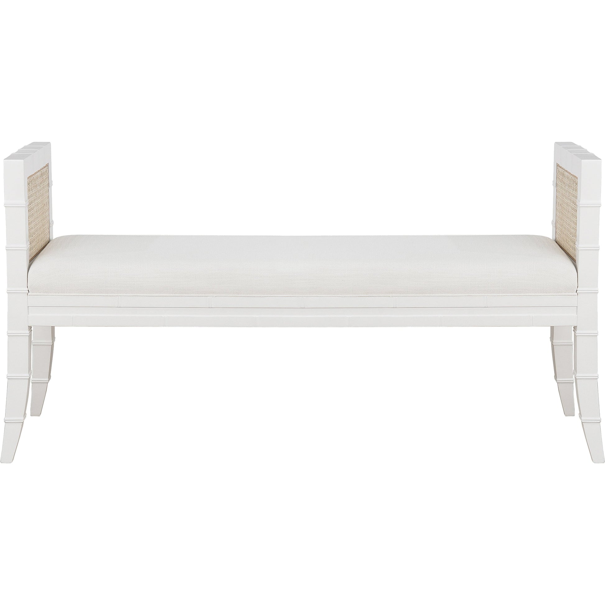 Benedict Square Edge Bamboo Detail Bench by Worlds Away. Made from unique in a cottage & farmhouse style.