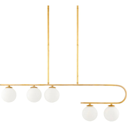 Bernay Chandelier by Surya in white, black, gold. Made from iron, glass in a transitional style.