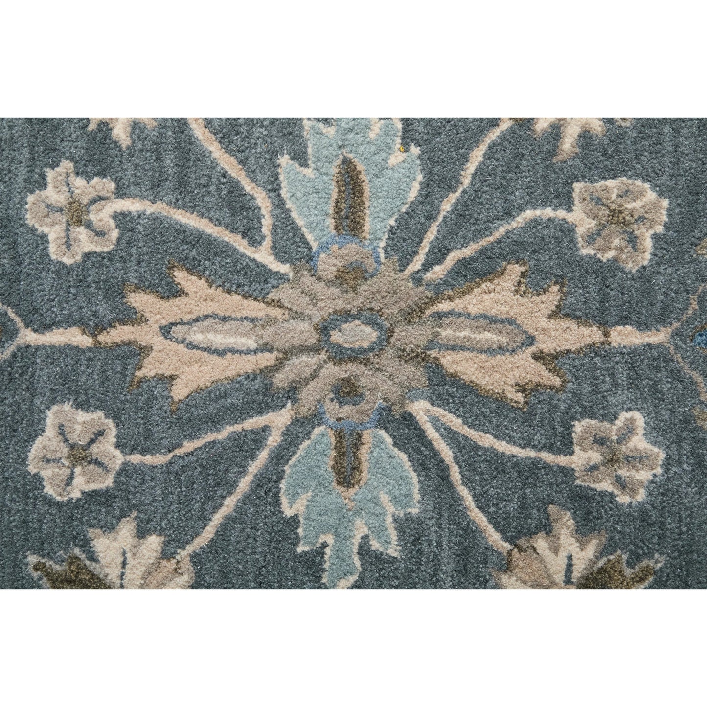 024 SI-1830605,SI-1830606,SI-1830607,SI-1830608,SI-1830609,SI-1830610 | Closeup | Rylan Transitional Oriental Rug - 8639F by Feizy in gray, ivory, red. Made from wool in a unique style.