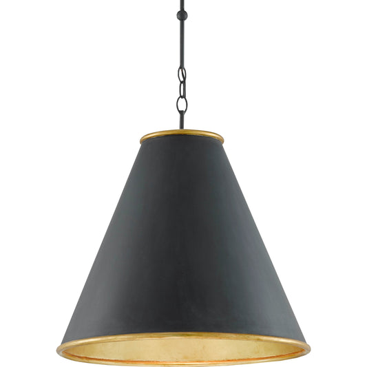 Pierrepont Pendant by Currey and Company. Made from wrought iron in a transitional style.