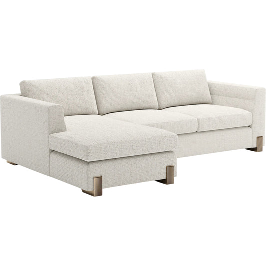 Counter Balance Chaise Sectional by Caracole in brushed gold. Made from metal in a transitional style.