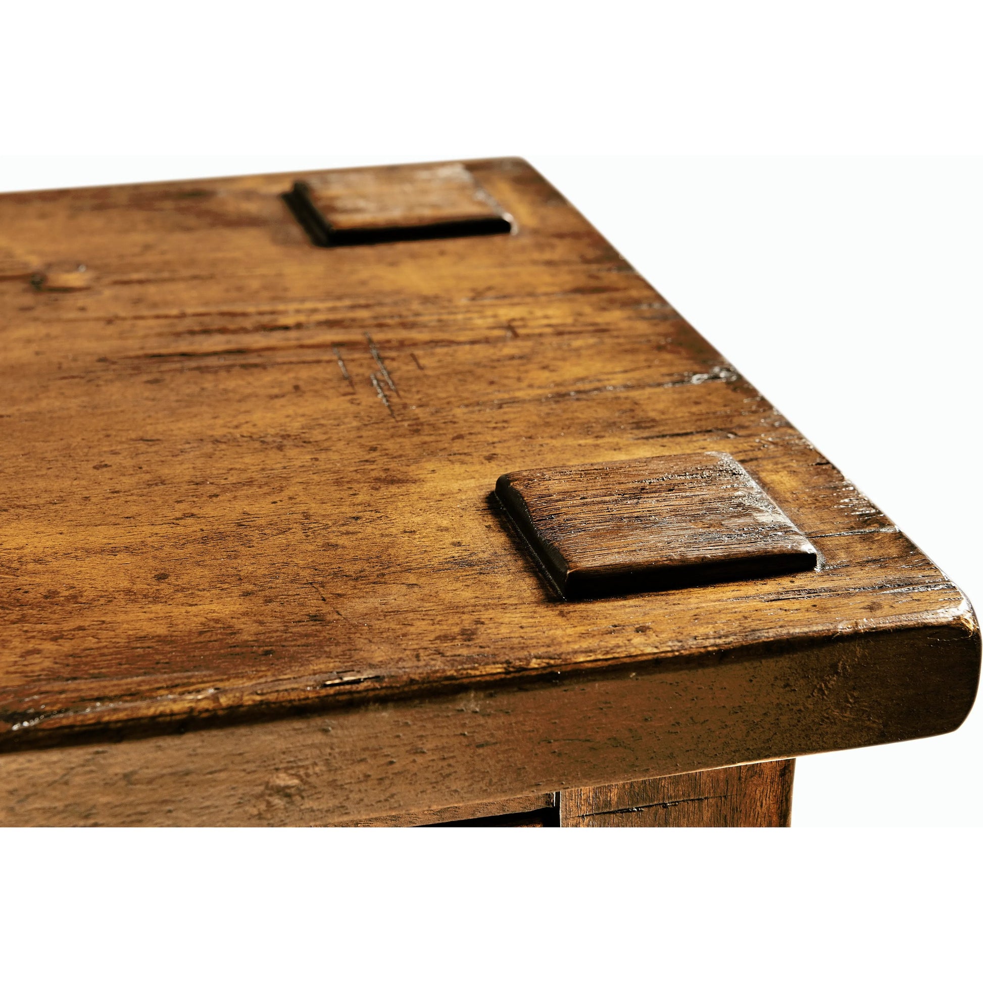 Casual Accents Country Walnut 4 Drawer Console Table by Jonathan Charles in brown and country farmhouse walnut. Made from acacia in a traditional style.