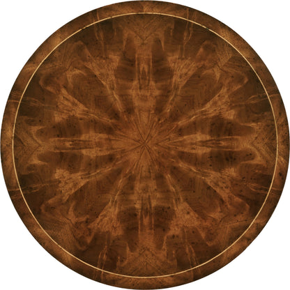 Buckingham Round Mahogany Side Table by Jonathan Charles in brown and light antique mahogany. Made from acacia in a traditional style.