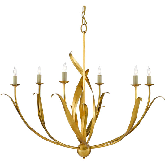 Menefee Chandelier by Currey and Company. Made from wrought iron in a transitional style.