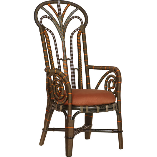 Benin Throne Armchair by Currey and Company. Made from rattan, performance rope in a rustic style.