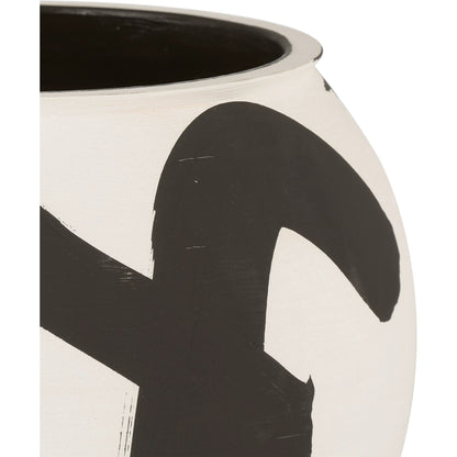 Kenzo Vase by Currey and Company in off-white, black. Made from porcelain in a modern style.