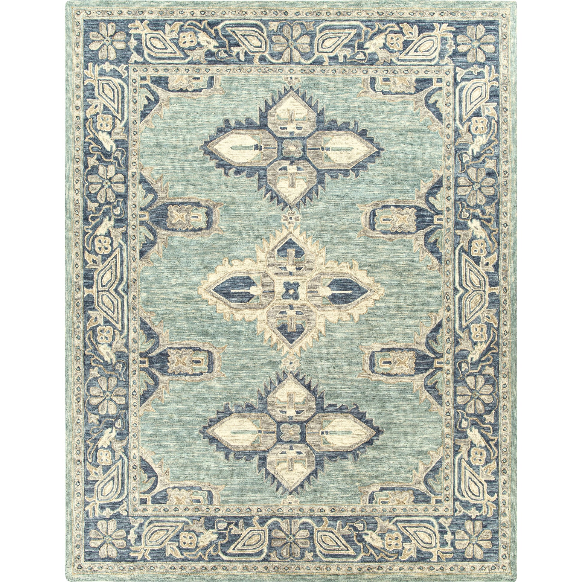 Bonifate Rug - 22104 by Surya in aqua, denim. Made from 100% wool in a unique style.