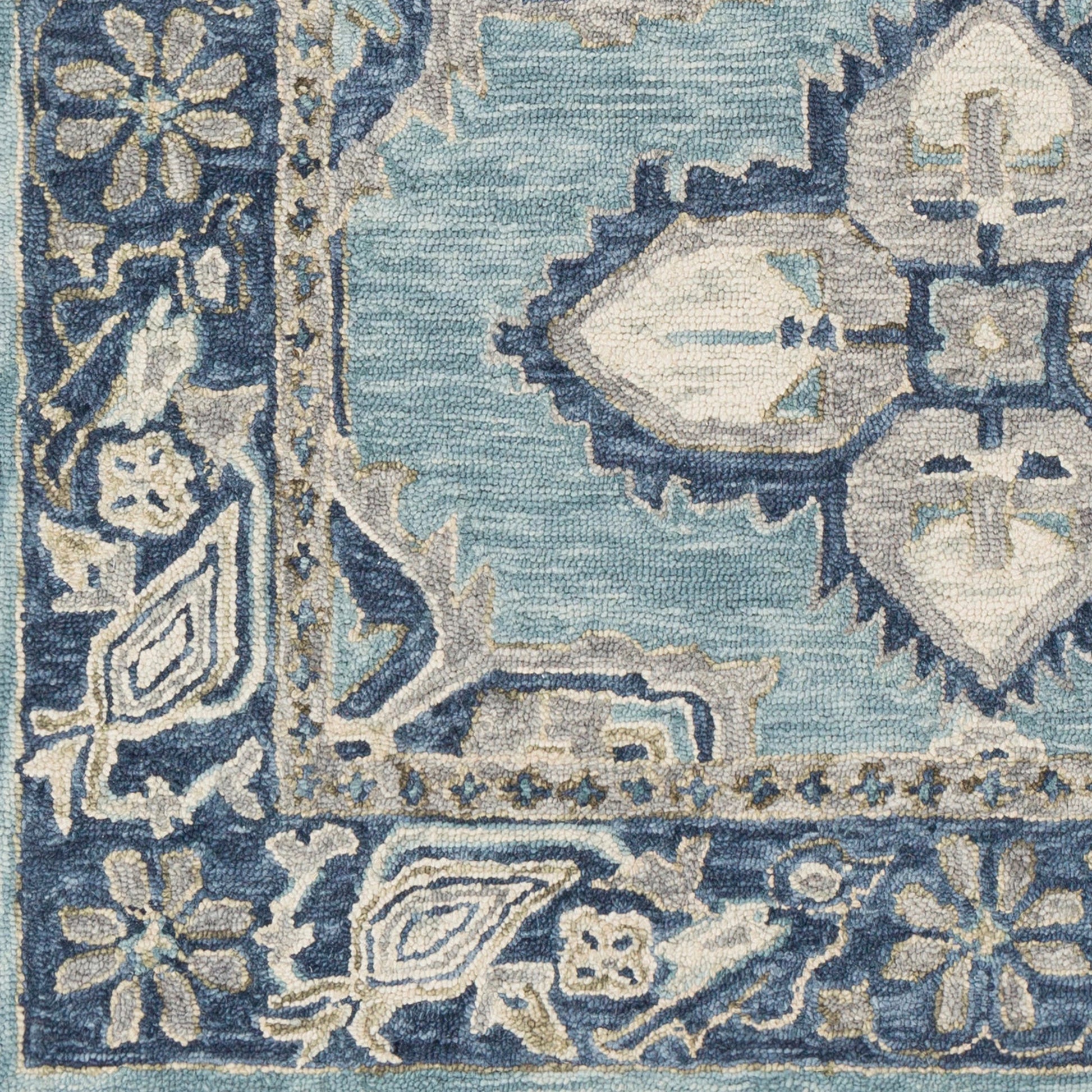 Bonifate Rug - 22104 by Surya in aqua, denim. Made from 100% wool in a unique style.