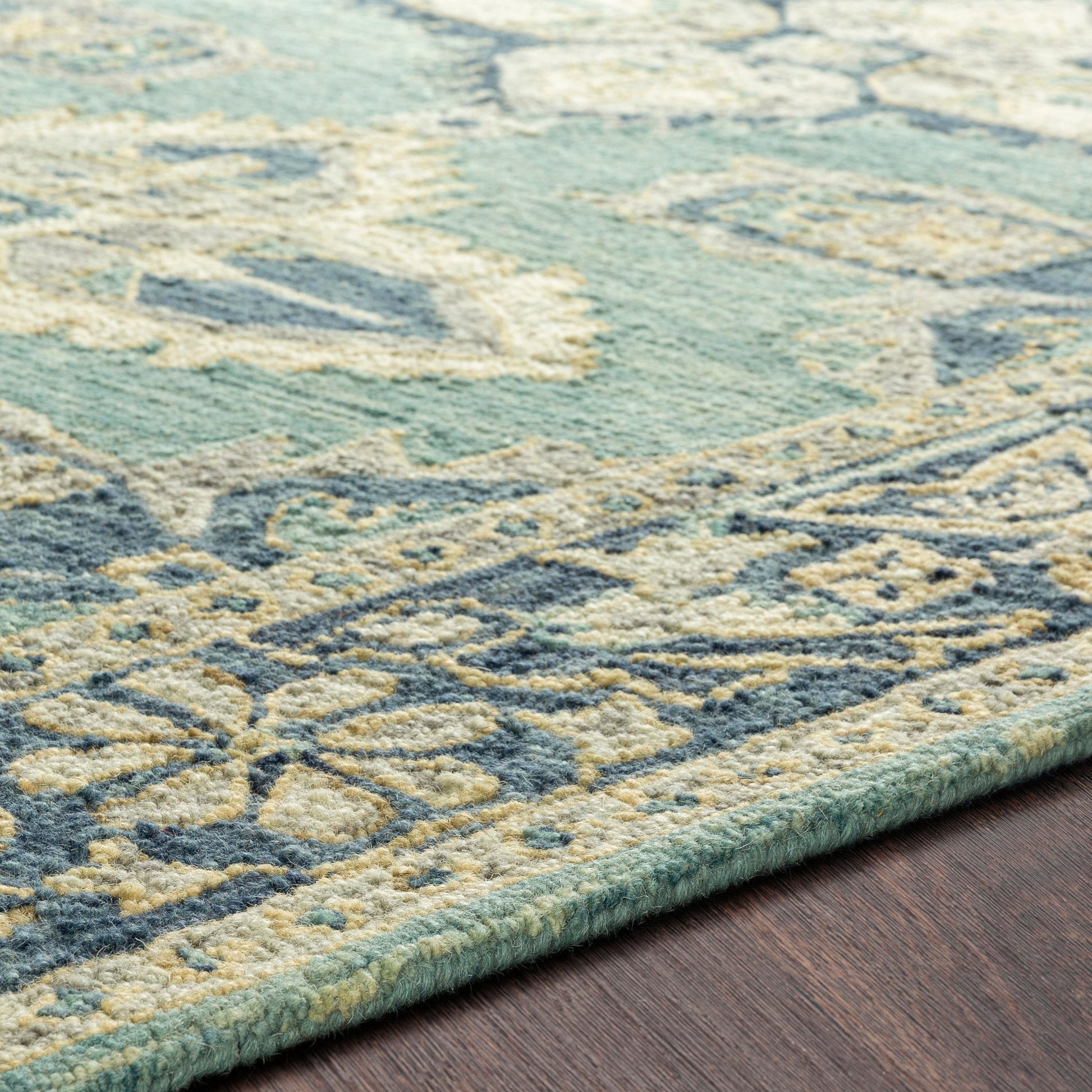 Bonifate Rug - 22104 by Surya in aqua, denim. Made from 100% wool in a unique style.