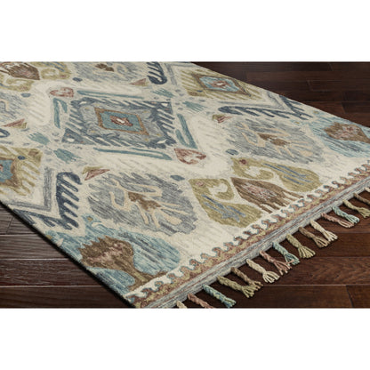 Bonifate Rug - 23117 by Surya in teal, light pink, rose, light beige, burnt orange. Made from 100% wool in a unique style.