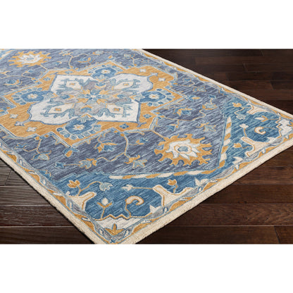 Bonifate Rug - 23266 by Surya in dark blue, blue, rust, mustard, light olive. Made from 100% wool in a unique style.