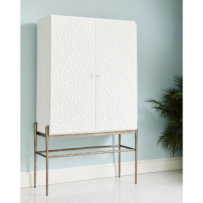 Water Pelagic Cast Metal Bar by Jonathan Charles in bleached oak. Made from oak, cast metal, marble in a modern style.