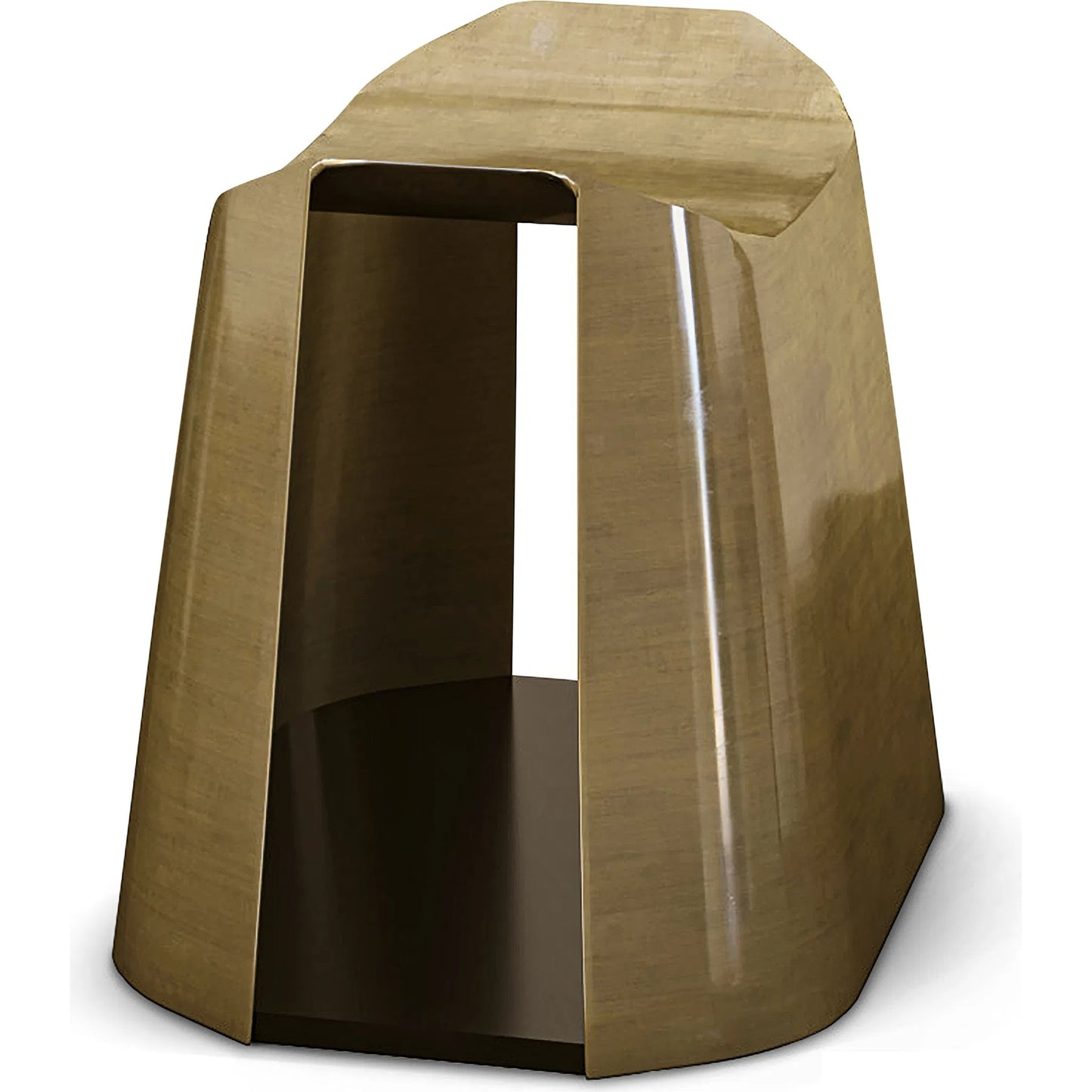 002 SI-2252683 | Additional Silo | Hammersmith Stool by Jonathan Charles in gold and satin brass. Made from stainless steel, plywood in a unique style.