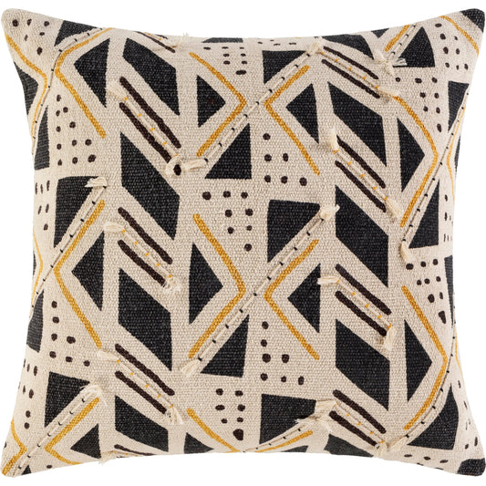 Binga Pillow - 9661 by Surya in black, cream. Made from 100% cotton in a eclectic & global style.