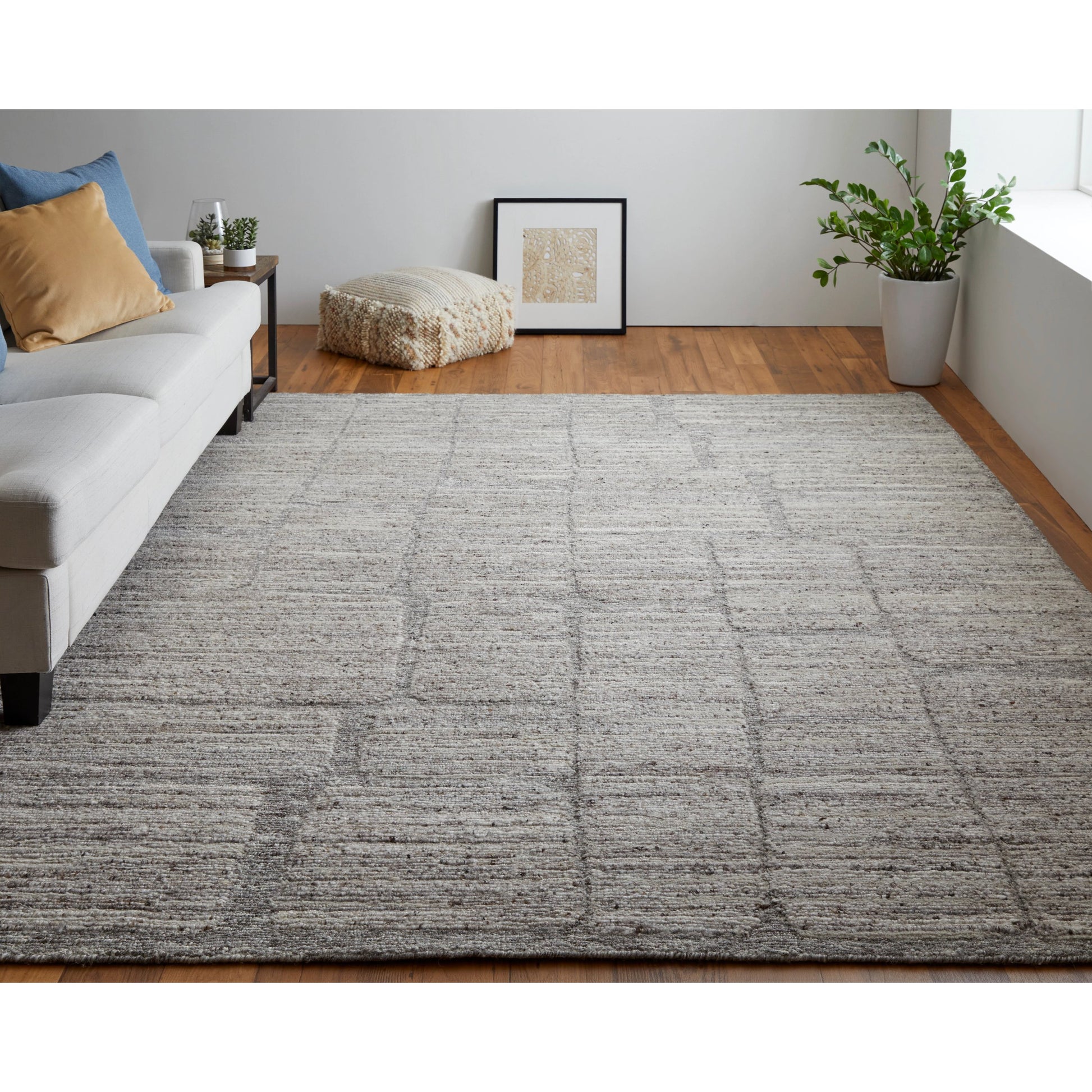 Navaro Rug - 8912F by Feizy in gray, ivory, taupe. Made from wool, viscose in a unique style.
