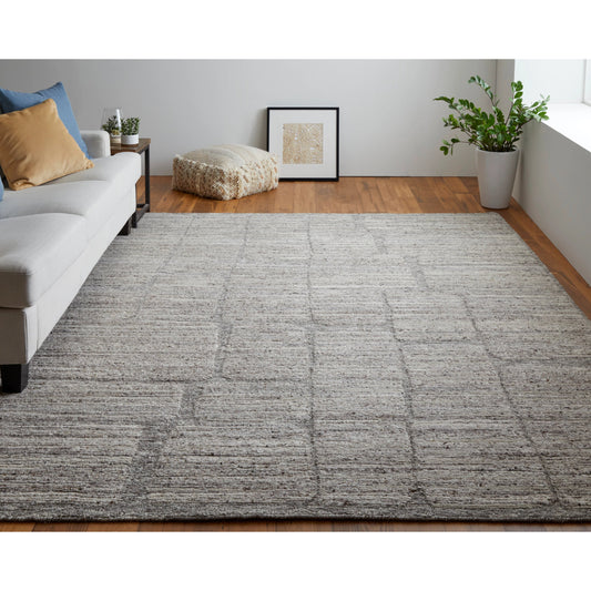 Navaro Rug - 8912F by Feizy in gray, ivory, taupe. Made from wool, viscose in a unique style.