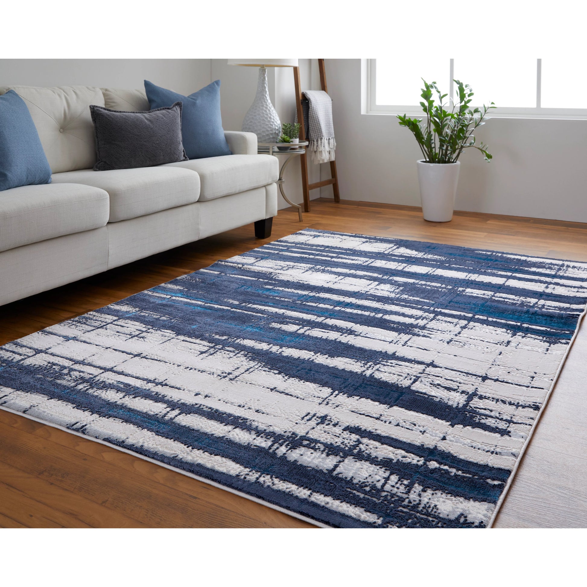 Indio Rug - 39GZF by Feizy in ivory, blue, gray. Made from unique in a unique style.