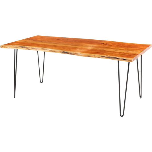 Table by Surya. Made from top: wood, base: metal in a modern style.