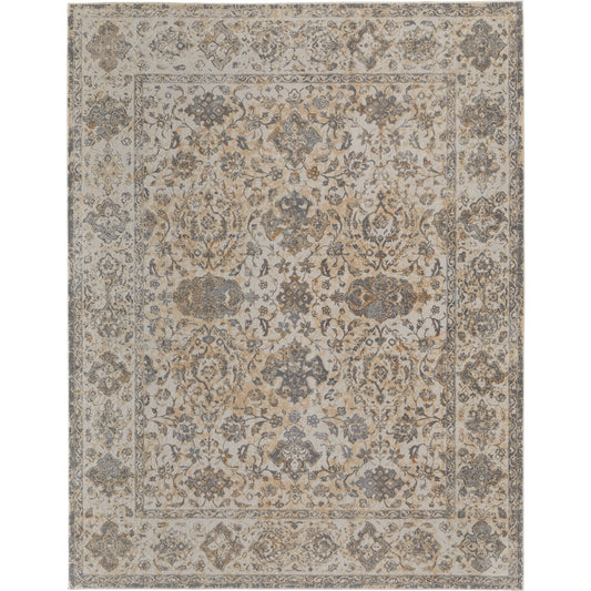 Celene Traditional Bordered Rug - 39L0F by Feizy in ivory, tan, gray. Made from viscose, polyester in a unique style.