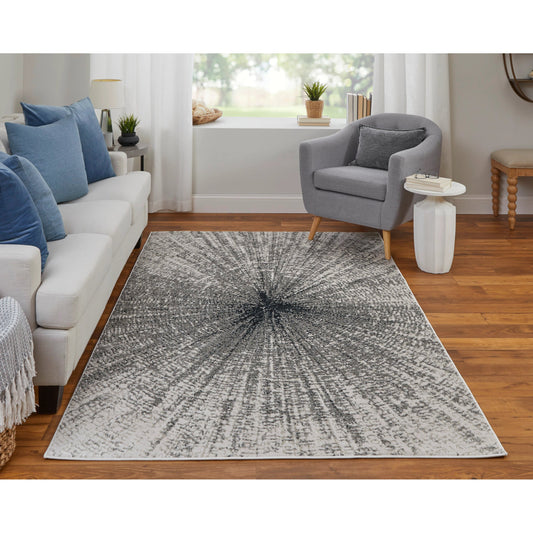Micah Rug - 39LTF by Feizy in ivory, gray, blue. Made from polyester, polypropylene in a unique style.