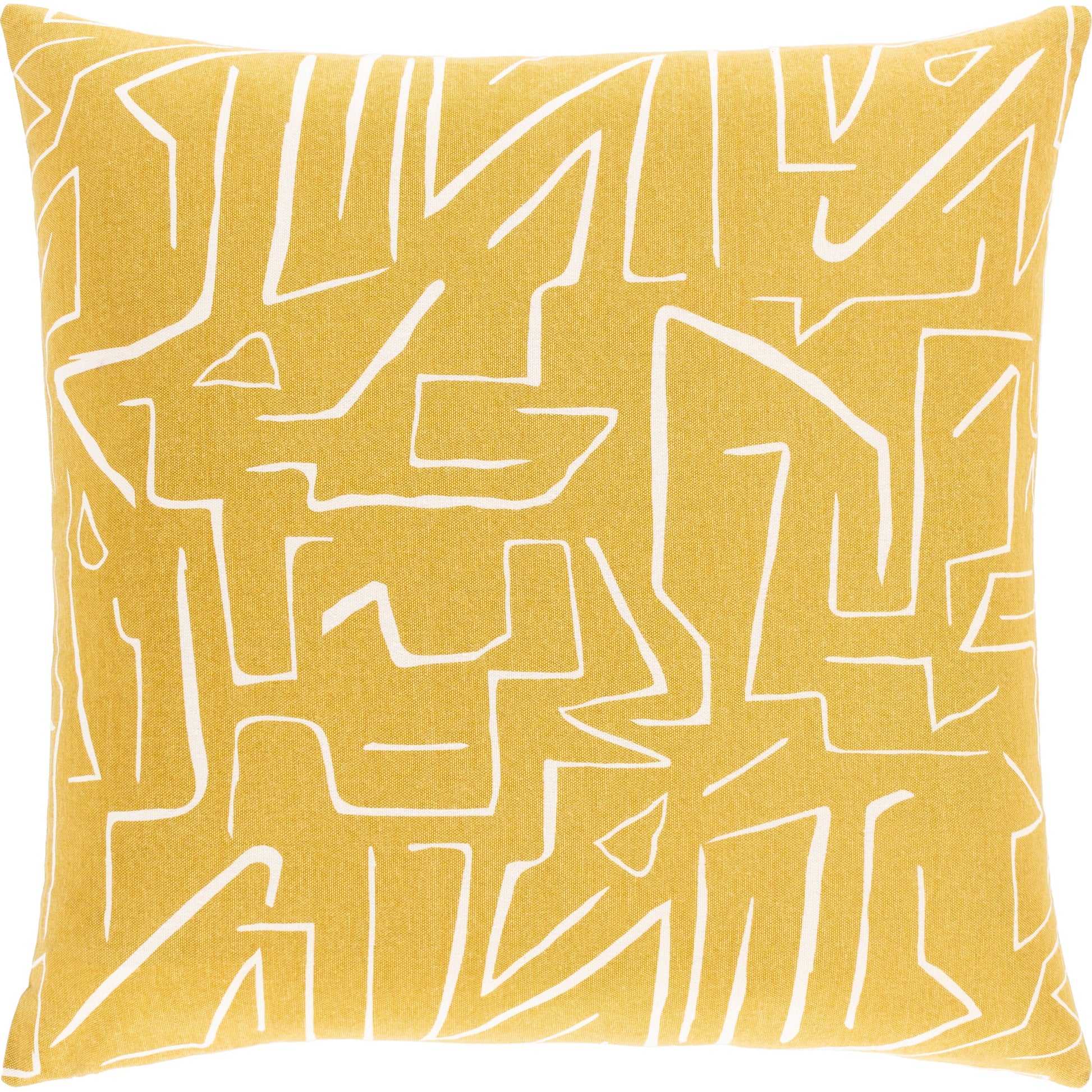 Bogolani Pillow - 26455 by Surya in mustard, cream. Made from 100% cotton in a eclectic & global style.