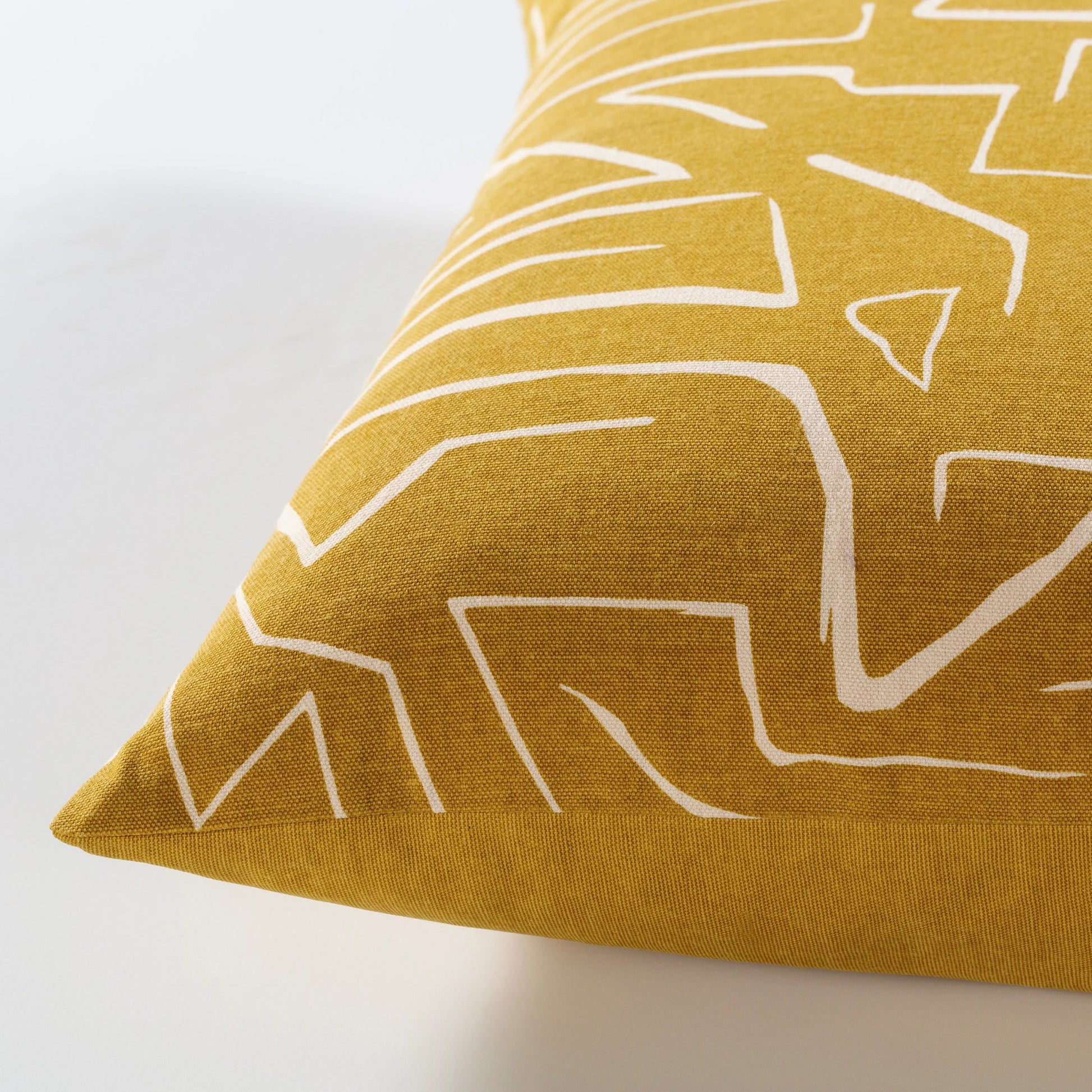 Bogolani Pillow - 26455 by Surya in mustard, cream. Made from 100% cotton in a eclectic & global style.