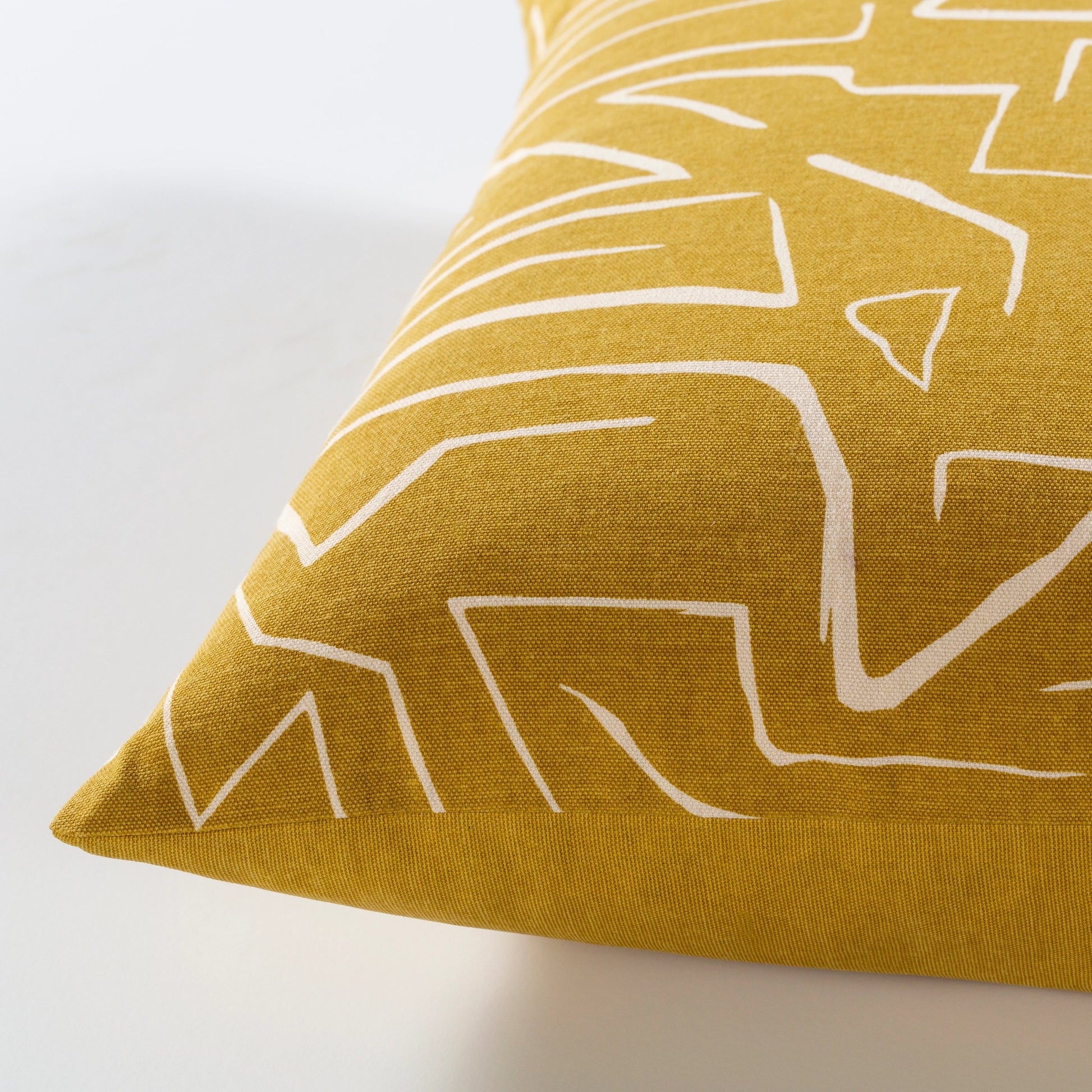 Bogolani Pillow - 26455 by Surya in mustard, cream. Made from 100% cotton in a eclectic & global style.