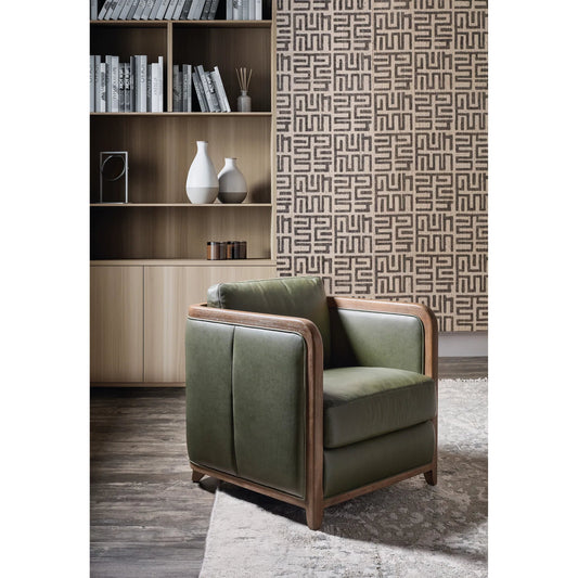 Breeze Accent Chair by Hooker Furniture in verona forest and brown. Made from leather in a unique style.